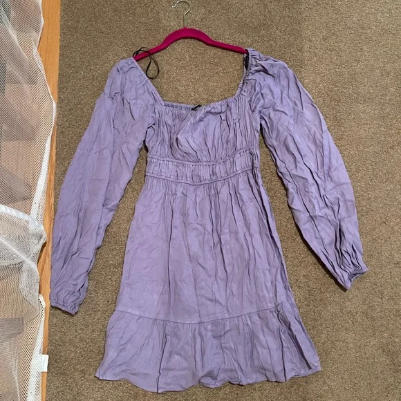 strapless open back dress Casual Wear Cotton Linen Kati Dress in Purple for Women at House of Fett